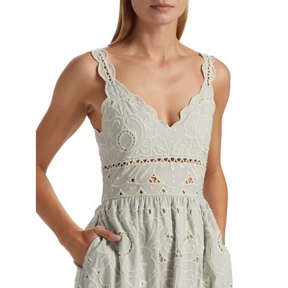 💕SEA NEW YORK💕 Blaire Eyelet Sleeveless Midi Dress ~ Blue 12 NWT - Picture 4 of 16